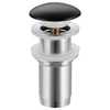 Brass washbasin stopper Balneo Klik Klak C black without overflow with ceramic head