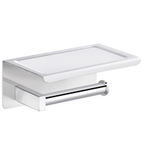 QUBE Paper Holder with Phone Shelf – Chrome