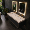 Umywalka VELORIA Solid Surface Coco White/Biała z odpływem liniowym 140 cm
