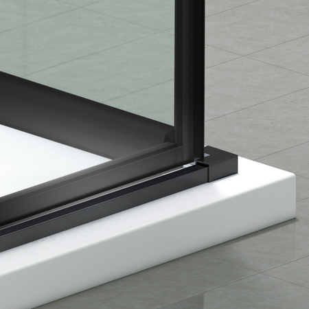 Kabina prysznicowa rozsuwana Balneo Rio 90 x 100 cm czarna transparentna