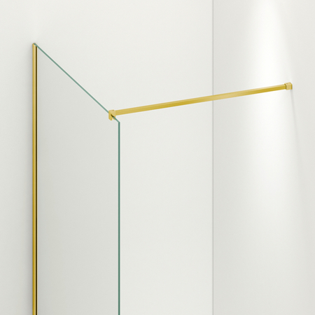 Ścianka prysznicowa Balneo Beira 120 x 200 cm złota szkło transparentne 8 mm