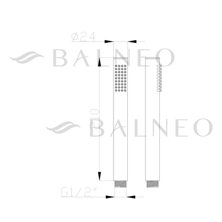 Shower head Balneo Cascade model 1 gun metal