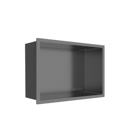 Balneo Wall Box One Gun Metal 30x20x10 cm stainless steel recessed shelf with flange