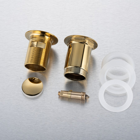 Korek umywalkowy mosiężny Balneo Klik Klak E złoty z przelewem