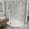 Balneo Stone Tray Composite Shower Tray 90 x 90 x 2.5 cm White Low-Profile Semi-Circular