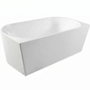 Freestanding bathtub wall-mounted Balneo VIVA fluted NO RIM 170 x 80 cm white acrylic with frame made of stainless steel and 6 stabilizing legs with overflow and white plug