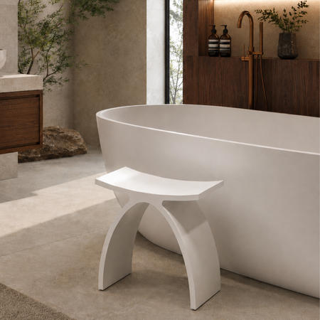 Stołek łazienkowy LAVO Solid Surface Coco White/Biały