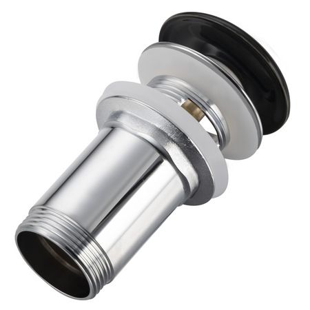 Balneo brass basin plug Klik Klak C black with overflow and ceramic head