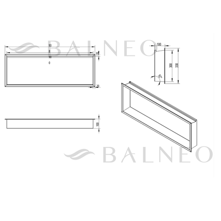 Balneo Wall Box LED recessed shelf White 90 x 30 x 10 cm