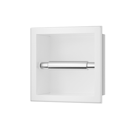 Balneo Wall Box Paper 1 White Built-In Stainless Steel Paper Holder