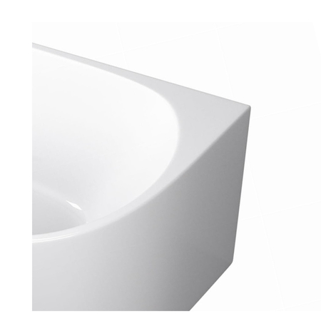 Left-Hand Freestanding Corner Bathtub Balneo AVOLA 150 × 75 cm, White Acrylic with Stainless Steel Frame, Six Stabilizing Feet, Overflow and Copper Drain Plug