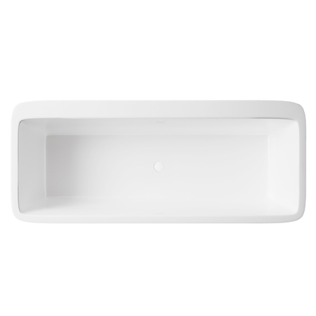 Wanna wolnostojąca Balneo ROMA NO RIM 170 x 80 cm biało szara akrylowa z ramą ze stali nierdzewnej i 6 nóżkami stabilizującymi z przelewem i białym korkiem