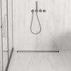 Balneo Duplex Next Gun Metal 100 cm Double-Sided Brushed Stainless Steel Linear Floor Drain with Low Siphon and Deep Sediment Trap