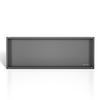 Balneo Wall Box No rim Gun Metal recessed shelf 90 x 30 x 10 cm in brushed stainless steel without flange