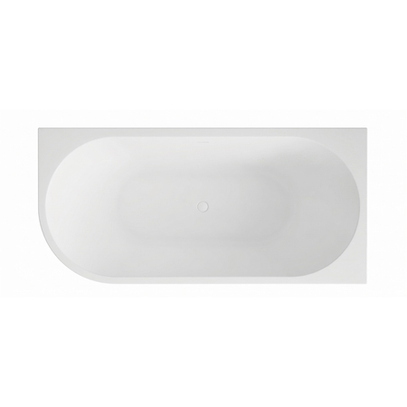 Wanna wolnostojąca narożna prawa Balneo AVOLA NO RIM 170 x 80 cm biała akrylowa z ramą ze stali nierdzewnej i 6 nóżkami stabilizującymi z przelewem i białym korkiem