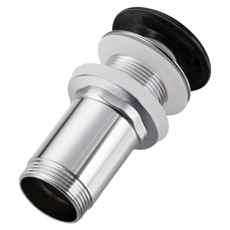 Korek umywalkowy mosiężny Balneo Klik Klak C czarny bez przelewu z ceramiczną główką