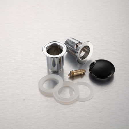 Brass washbasin stopper Balneo Klik Klak C black with overflow with ceramic head