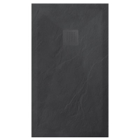 Brodzik kompozytowy Balneo Stone Tray 140 x 90 x 2,5 cm ciemnoszary niski prostokątny