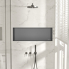 Balneo Wall Box No rim Gun Metal recessed shelf 90 x 30 x 10 cm in brushed stainless steel without flange