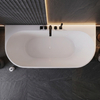 Wanna wolnostojąca przyścienna Balneo VIVA PLUS NO RIM 170 x 80 cm biała akrylowa z ramą ze stali nierdzewnej i 6 nóżkami stabilizującymi z przelewem i białym korkiem