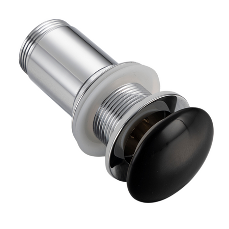 Brass washbasin stopper Balneo Klik Klak C black without overflow with ceramic head