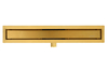 Linear drain floor Balneo Duplex Next Gold 70 cm gold double-sided made of stainless steel brushed with low trap and deep sediment trap