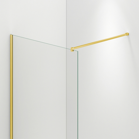 Ścianka prysznicowa Balneo Beira 90 x 200 cm złota szkło transparentne 8 mm