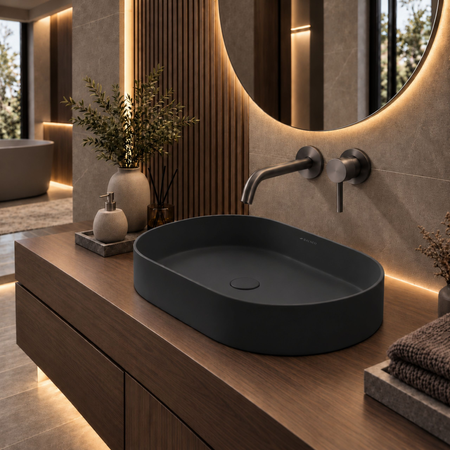 Umywalka ETERIA Solid Surface Carbon Black