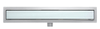 Linear drain floor Balneo G-Drain Next Milky 90 cm with white panel with glass tempered with low trap and deep sediment trap