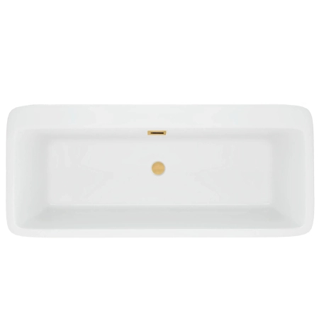 Balneo ROMA freestanding bathtub 170 x 80 cm white acrylic with stainless steel frame and 6 stabilising legs with overflow and gold plug