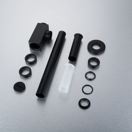 Syfon umywalkowy mosiężny Balneo czarny kwadratowy