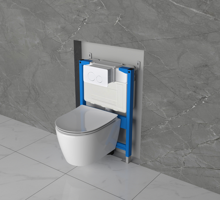 Zestaw podtynkowy WC Balneo stelaż Fix-Frame Low z białą miską WC Luxa Tornado