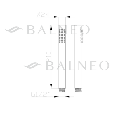 Balneo Cascade Shower Head Model 1 Inox