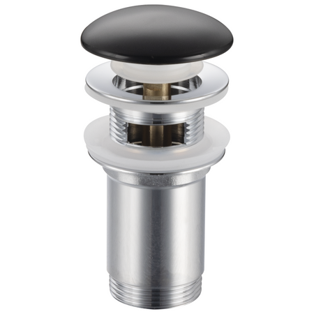 Balneo brass basin plug Klik Klak C black with overflow and ceramic head