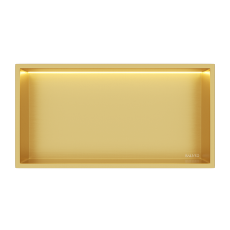 WALL-BOX ONE - BRASS /GOLD z LED - 30x60x10 cm