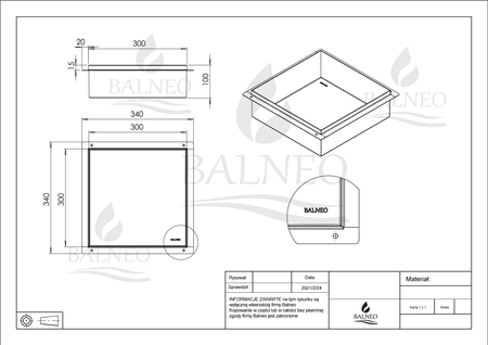 Balneo Wall Box No rim White 30 x 30 x 10 cm white stainless steel recessed shelf without collar