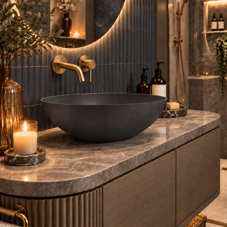 Umywalka TIERA Solid Surface Carbon Black