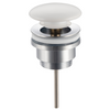 Balneo Klik Klak D brass basin plug white universal with ceramic head