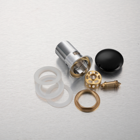 Brass washbasin stopper Balneo Klik Klak F black with basket and overflow