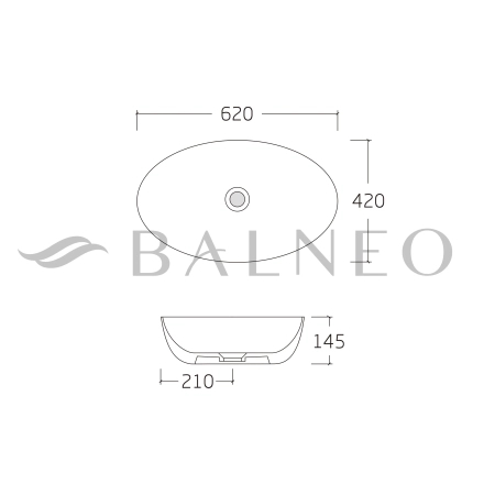 Balneo Vileo 62 × 42 cm White Ceramic Countertop Washbasin