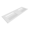 Alveria Solid Surface Washbasin, Coco White, with Double Linear Drain, 140 cm