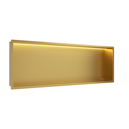 Półka wnękowa Balneo Wall Box LED Złota 90 x 30 x 10 cm