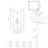 Kabina prysznicowa rozsuwana Balneo Rio 100 x 100 cm czarna transparentna