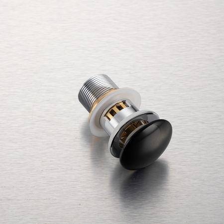 Brass washbasin stopper Balneo Klik Klak F black with basket and overflow