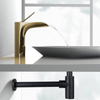 Trap basin brass Balneo black round