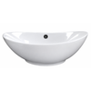Balneo Zerra 59 × 39 cm white ceramic countertop basin with black overflow.