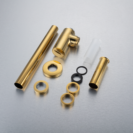 Syfon umywalkowy mosiężny Balneo złoty okrągły