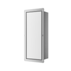 Schowek na szczotkę WC Balneo Wall Box Brush S White Glass prawy do wbudowania w ścianę ze stali nierdzewnej