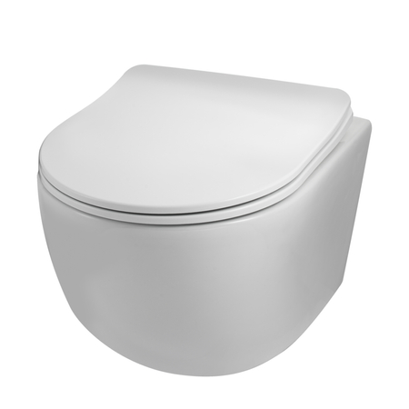 Balneo Luna Tornado Wall-Hung Toilet Bowl, White, Rimless, with Duroplast Soft-Close Seat