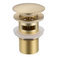 Balneo Brass Click-Clack A Basin Pop-Up Waste with Overflow – Brushed Gold